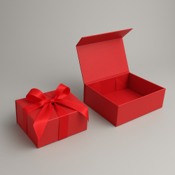 Piccola scatola regalo rigida pieghevole 12x18x6 cm - Rossa