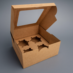 12 scatole regalo quadrate con finestra in cartone kraft per vasetti o candele - 16x16x7,5 cm