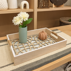 Piccolo vassoio decorativo in legno 25x35 cm