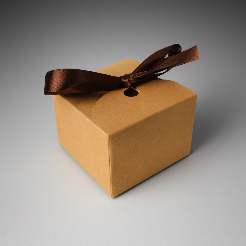 12 piccole scatole pieghevoli in cartone kraft naturale 8x8x5 cm