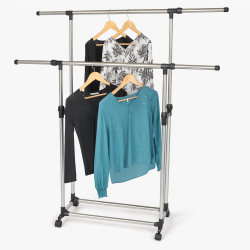 Appendiabiti a doppia colonna regolabile in altezza e larghezza