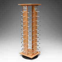 Espositore girevole per occhiali color legno