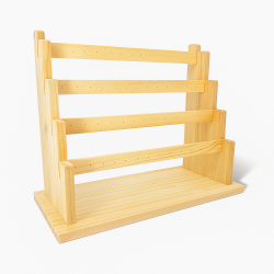 Espositori per orecchini a scaffale in legno naturale a 4 livelli