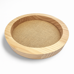 Piccolo vassoio reversibile in legno naturale di pino e tela di iuta