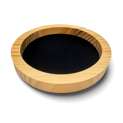 Piccolo vassoio reversibile in legno di pino naturale e similpelle nera