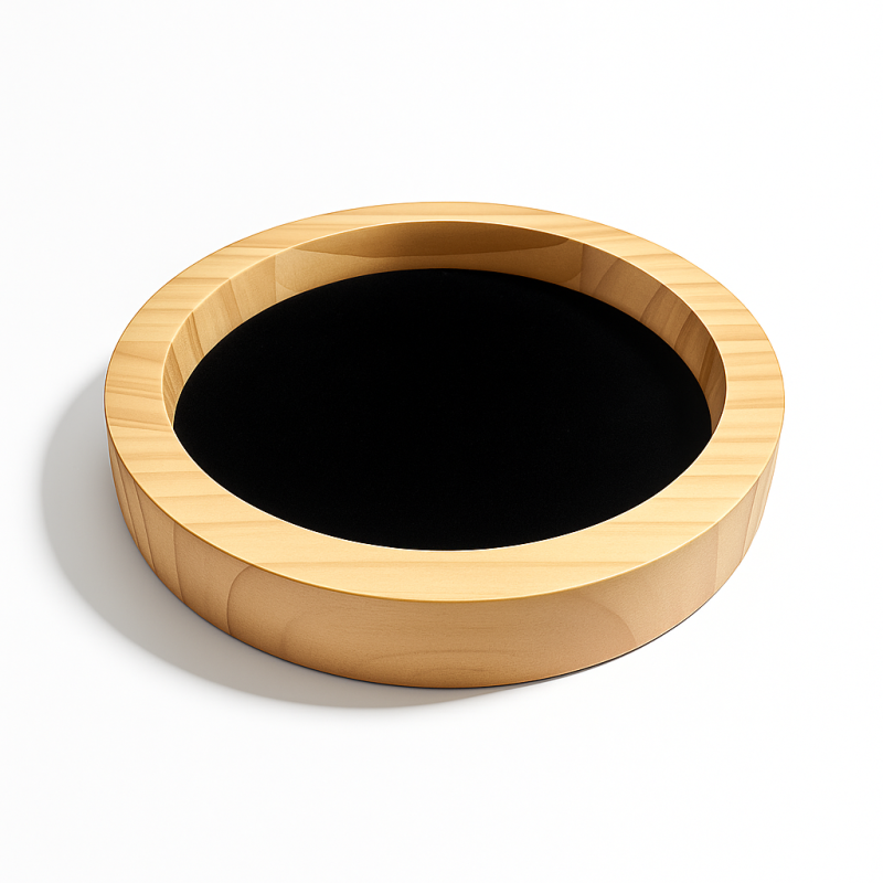 Piccolo vassoio reversibile in legno di pino naturale e velluto nero