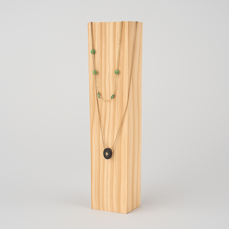 Grande espositore rettangolare in legno per collane 30 cm