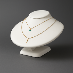 Piccolo manichino rotondo in similpelle bianco perlato - 14 cm