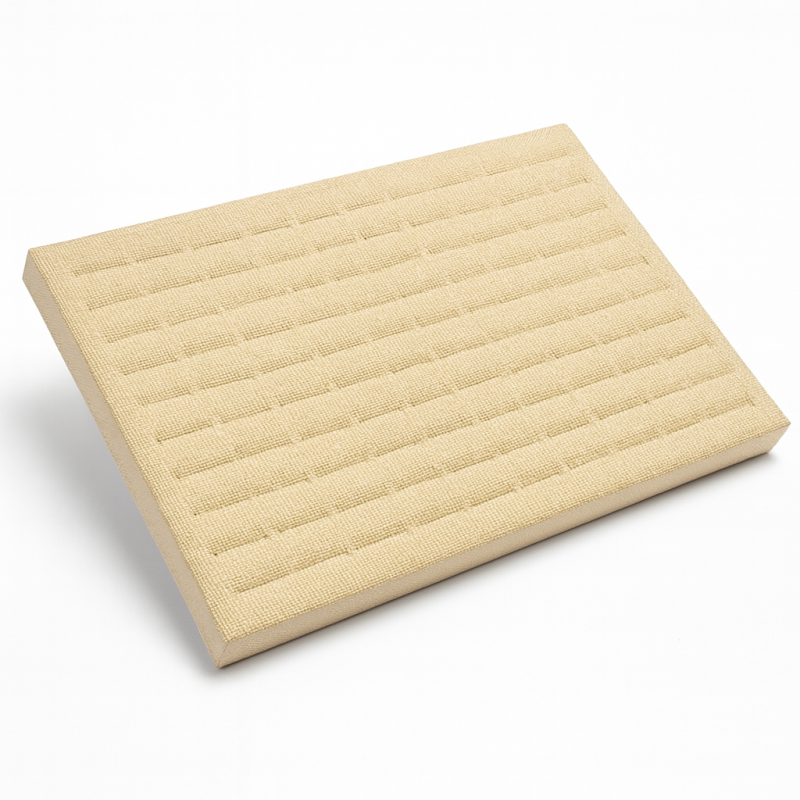 Set di 5 vassoi portanelli a 3 posizioni in juta beige