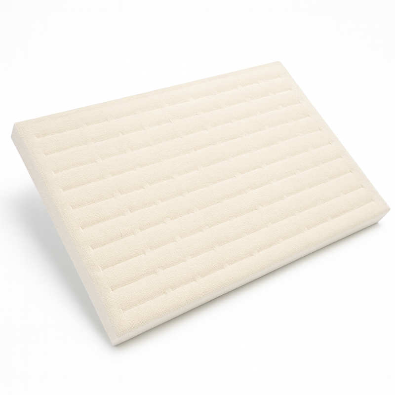 Set di 5 vassoi portanelli a 3 posizioni in cotone beige naturale