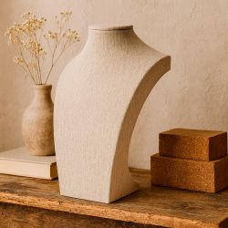 10 piccoli manichini per collane in cotone beige naturale 20 cm
