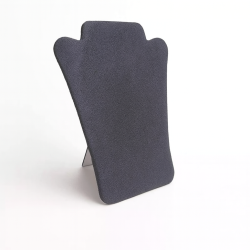 Manichino pieghevole per collane in similpelle grigio antracite