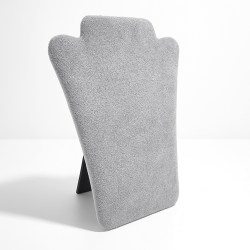 Busto pieghevole per collane in velluto grigio
