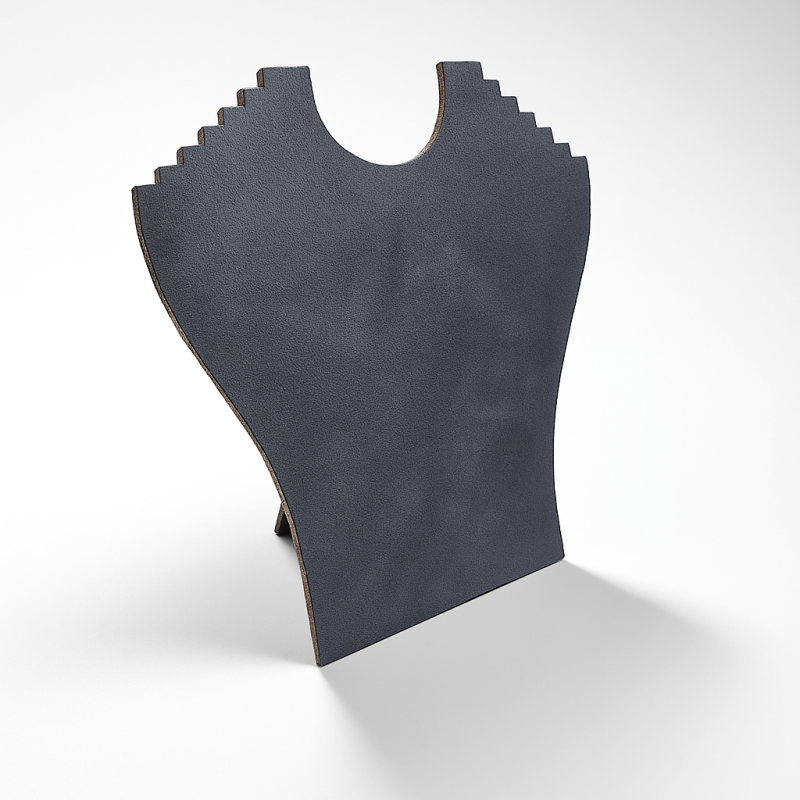 Set di 10 portacollane in similpelle antracite per 6 collane