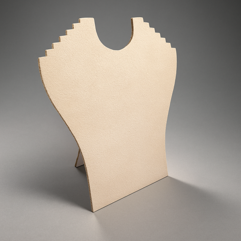 Set di 10 portacollane in alcantara beige crema per 6 collane