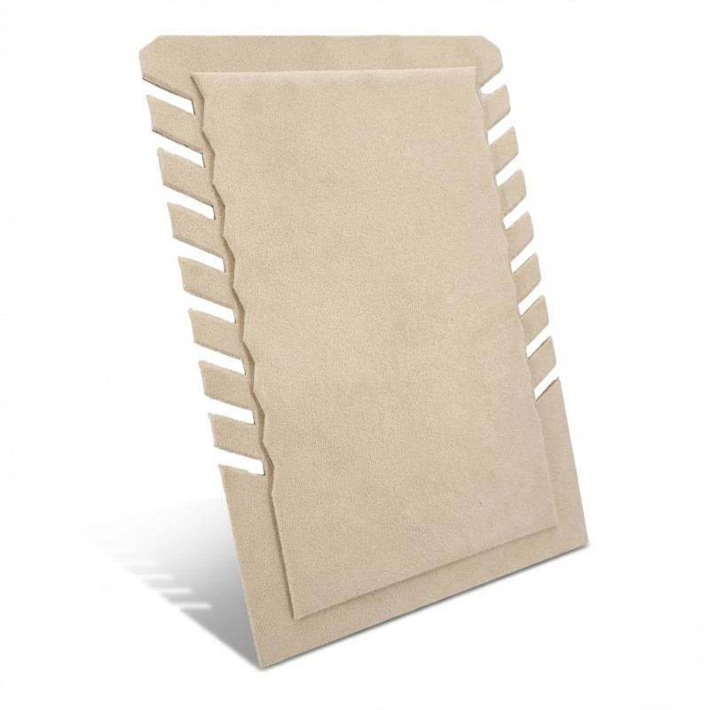 Portacollane pieghevole in alcantara beige crema