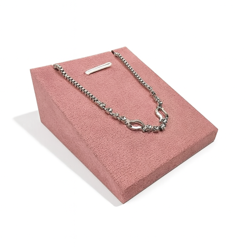 Set di 10 supporti per gioielli in similpelle rosa per ciondoli