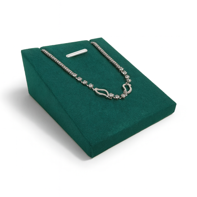 Set di 10 supporti per gioielli in similpelle verde smeraldo per ciondoli