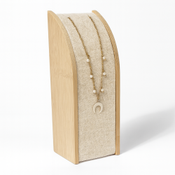 Portacollana rettangolare in legno e cotone beige