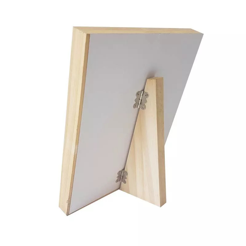 Portagioielli a cornice da appoggio in legno e alcantara verde, espositore per gioielli