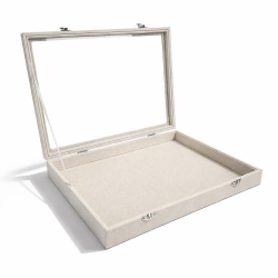 Valigetta da esposizione vuota in cotone beige