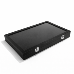 Set di 5 valigette da esposizione vuote in velluto nero