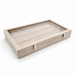 Valigetta per ciondoli in cotone beige naturale