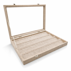 Valigetta per ciondoli in cotone beige naturale