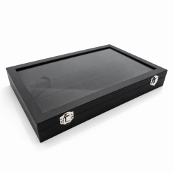 Set di 5 valigette per ciondoli in similpelle nera