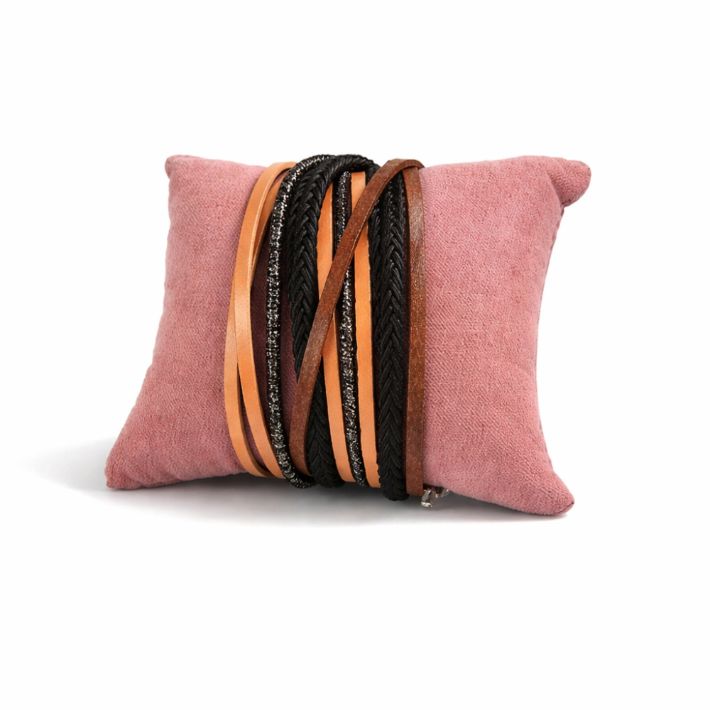 Lot de 20 petits coussins en suédine rose 7x8cm