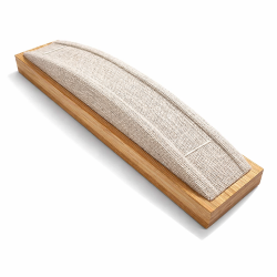 Espositore bombato per braccialetto in legno di bambù e cotone beige naturale
