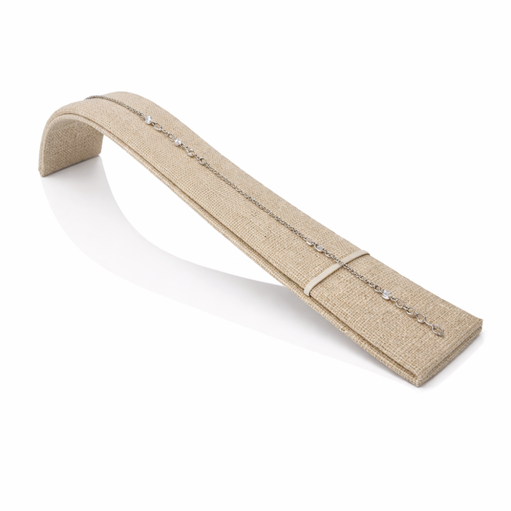 Espositore a scivolo per bracciali in cotone beige naturale