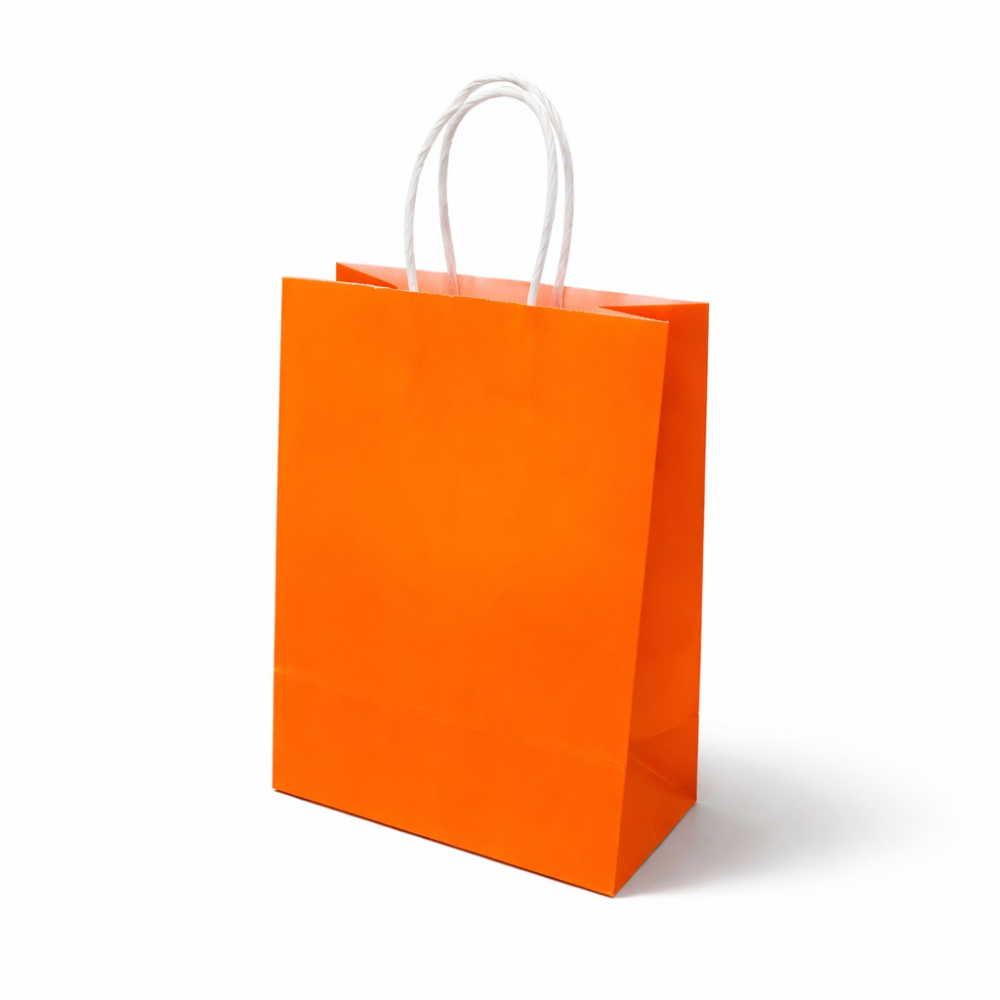 12 bustine regalo in carta kraft arancione 15x8x21 cm