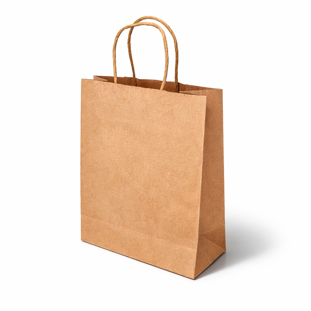 12 grandi sacchetti regalo in carta kraft marrone naturale 31x12x42 cm