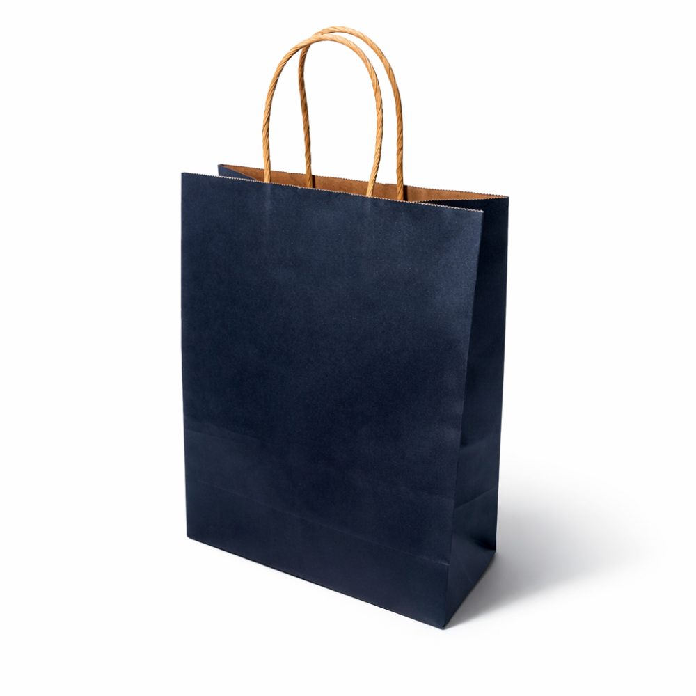 12 grandi sacchetti regalo in carta kraft nera 31x12x42 cm