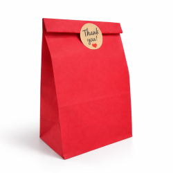 12 sacchetti SOS in carta kraft rossa 13x8x24 cm