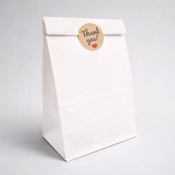 12 sacchetti SOS in carta kraft bianca 13x8x24 cm