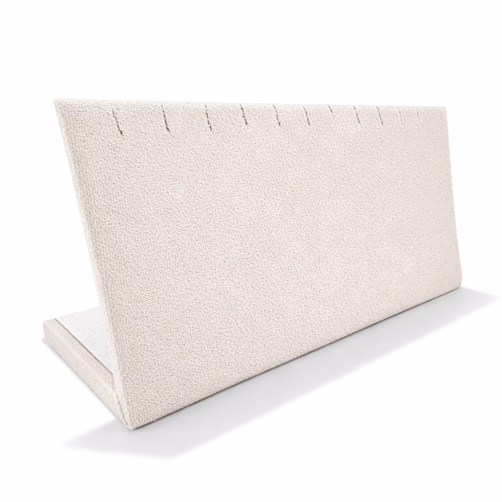Espositore per gioielli a catena in alcantara beige crema