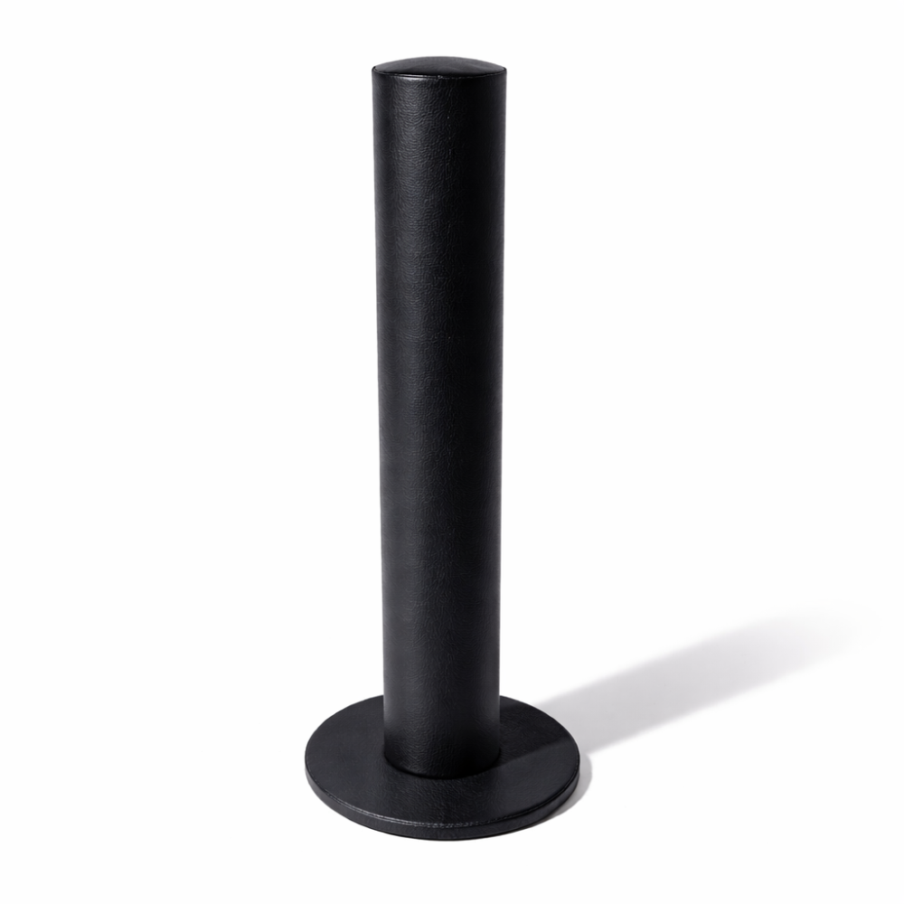 Set di 10 espositori verticali per braccialetti in similpelle nera
