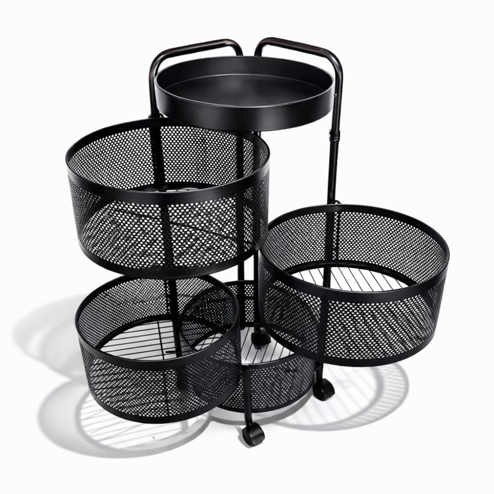 Set di 2 carrelli in metallo nero con 4 cassetti -30% sul secondo | Import34
