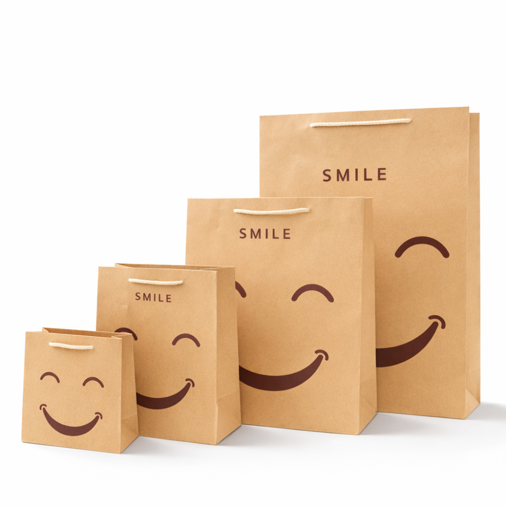 Pack intégral sacs kraft smiley "Zen & Happy" - Le format XL offert
