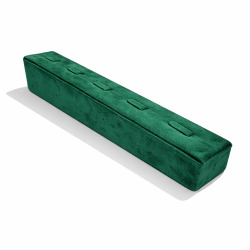 Espositore per anelli inclinato in similpelle verde smeraldo