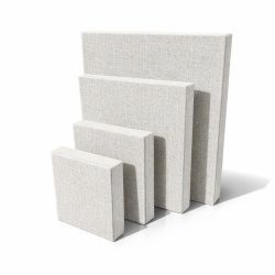 Set di 4 volumi quadrati in cotone beige naturale