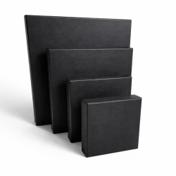 Set di 4 volumi quadrati in similpelle nera