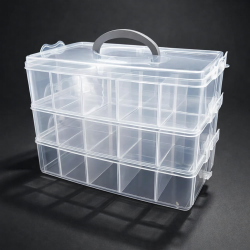 Grande scatola in plastica per riporre gioielli e accessori