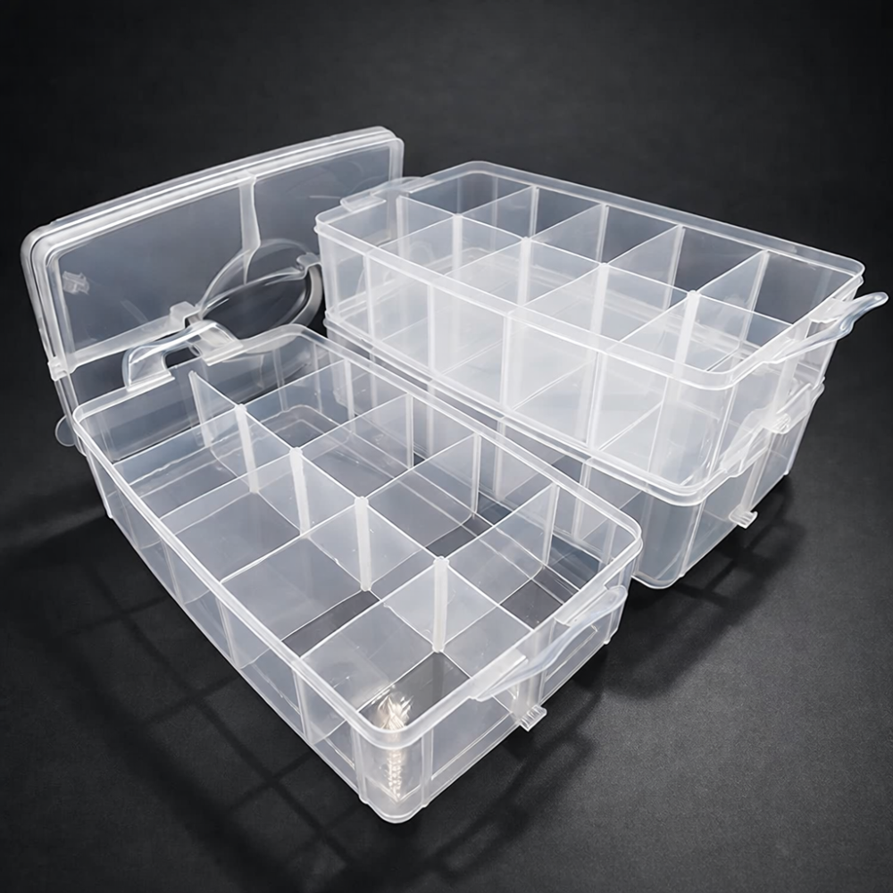 Grande scatola organizer per forniture e accessori a 3 livelli