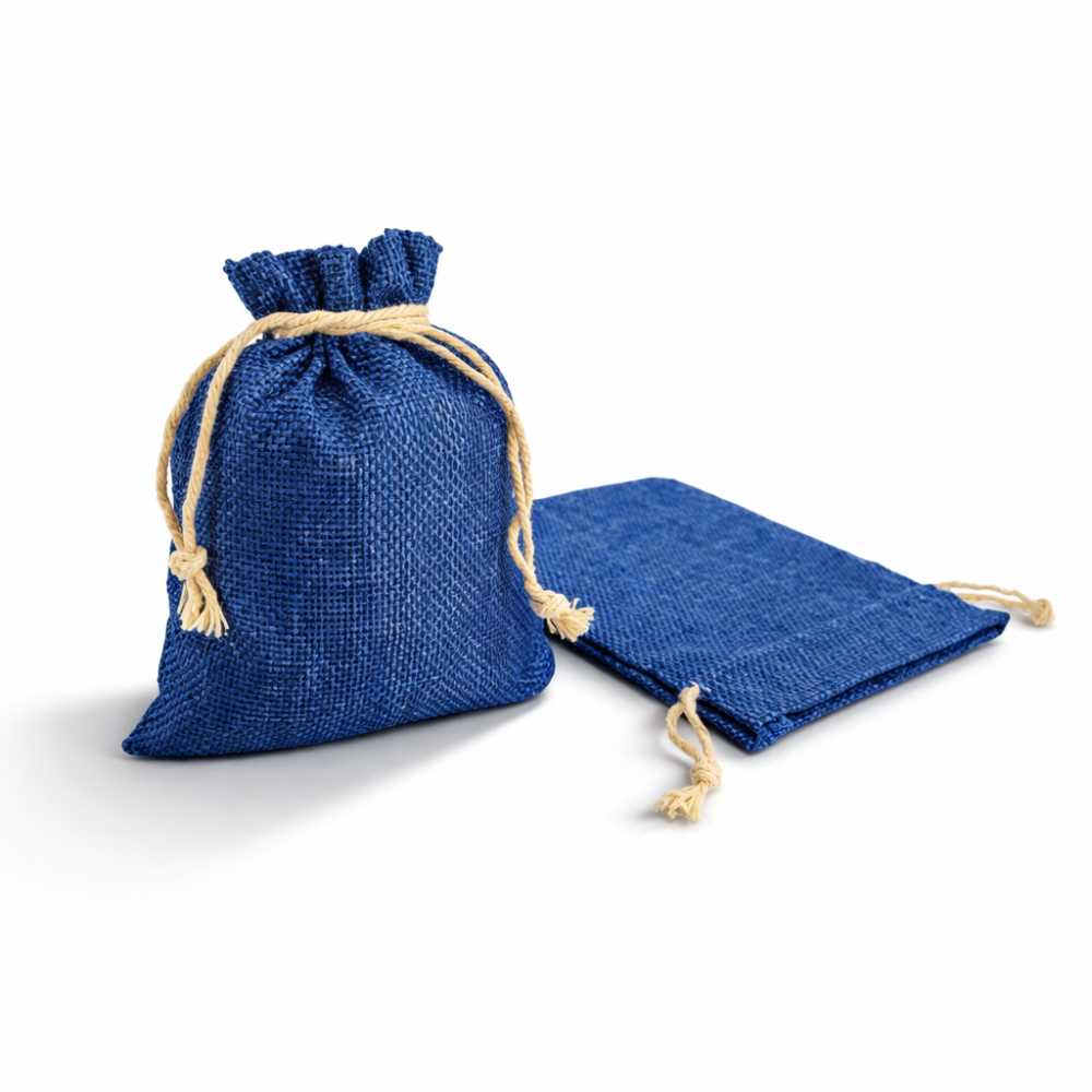 Set di 10 sacchetti in juta blu notte 14x20 cm