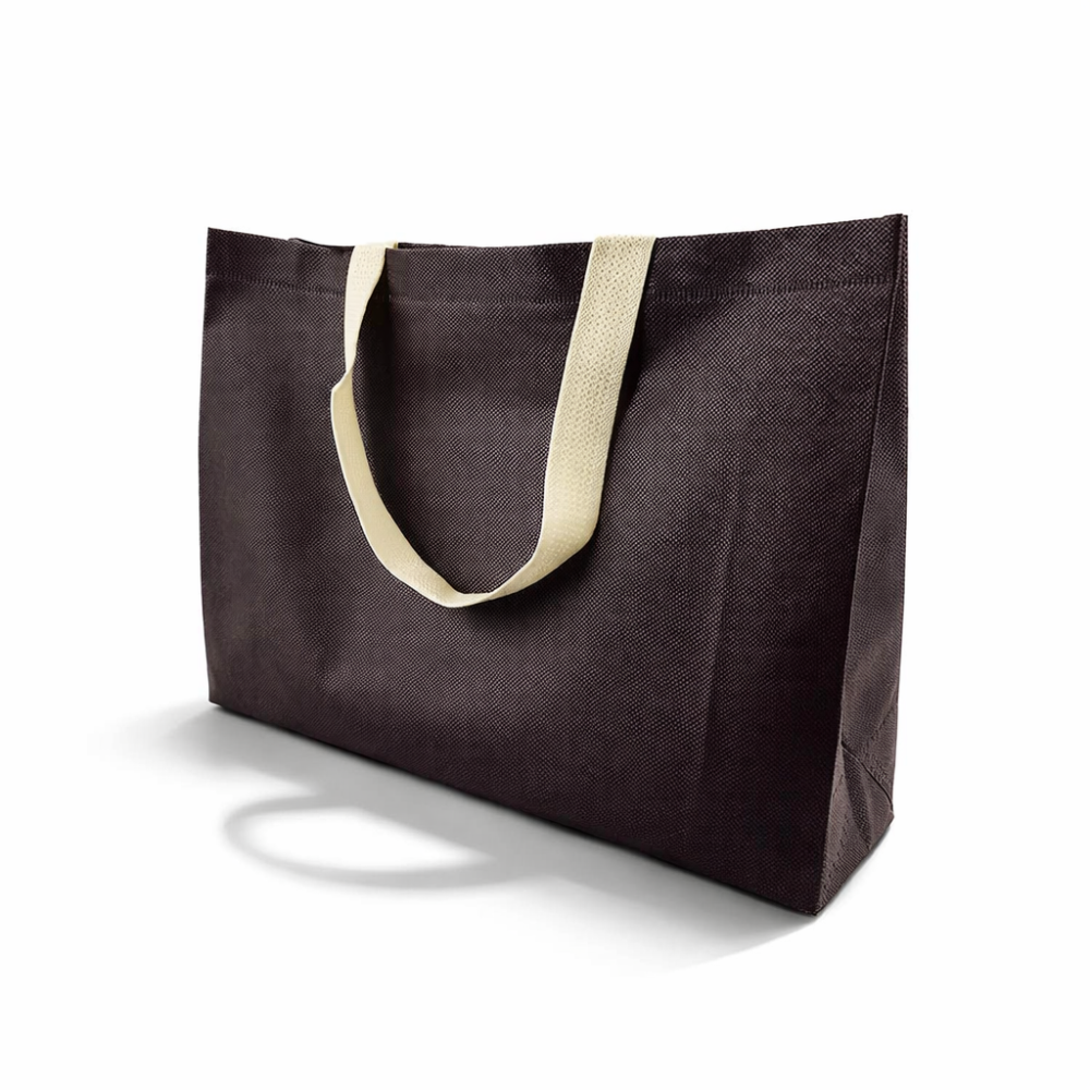 12 borse riutilizzabili in TNT 40x35x10 cm - Marrone cioccolato