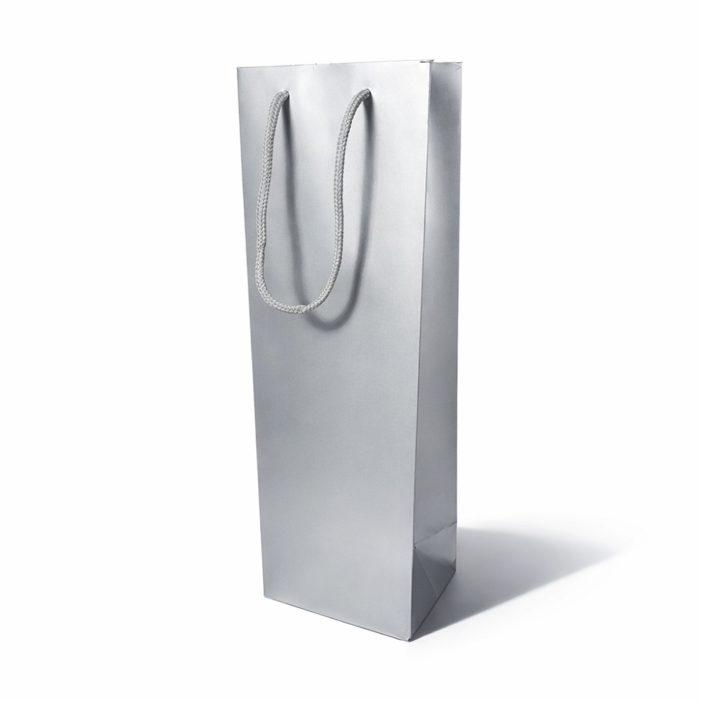 12 sacchetti regalo grigio argento per bottiglie 12x9x36 cm