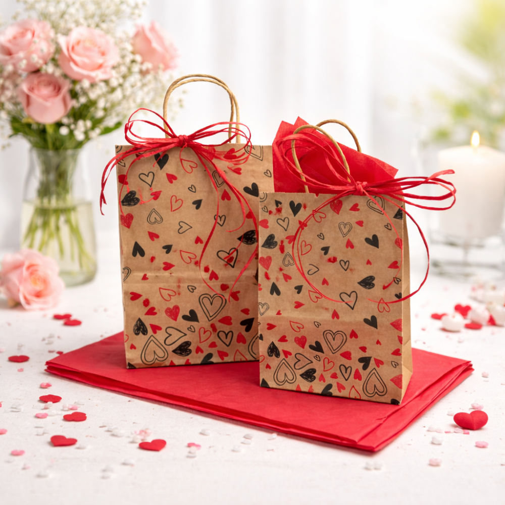 Pacchetto San Valentino 48 sacchetti con cuoricini e 12 sacchetti grandi IN OMAGGIO
